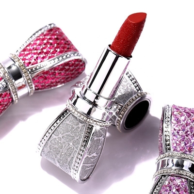 Matte Popular Liquid Lipsticks , Metal Butterfly Diamond Shine Lipstick
