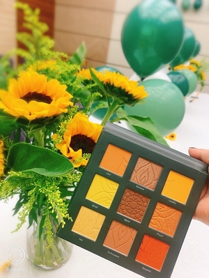 Private label Makeup cosmetics high pigmented Sunflower eyeshadow palette OEM ODM manufacturing
